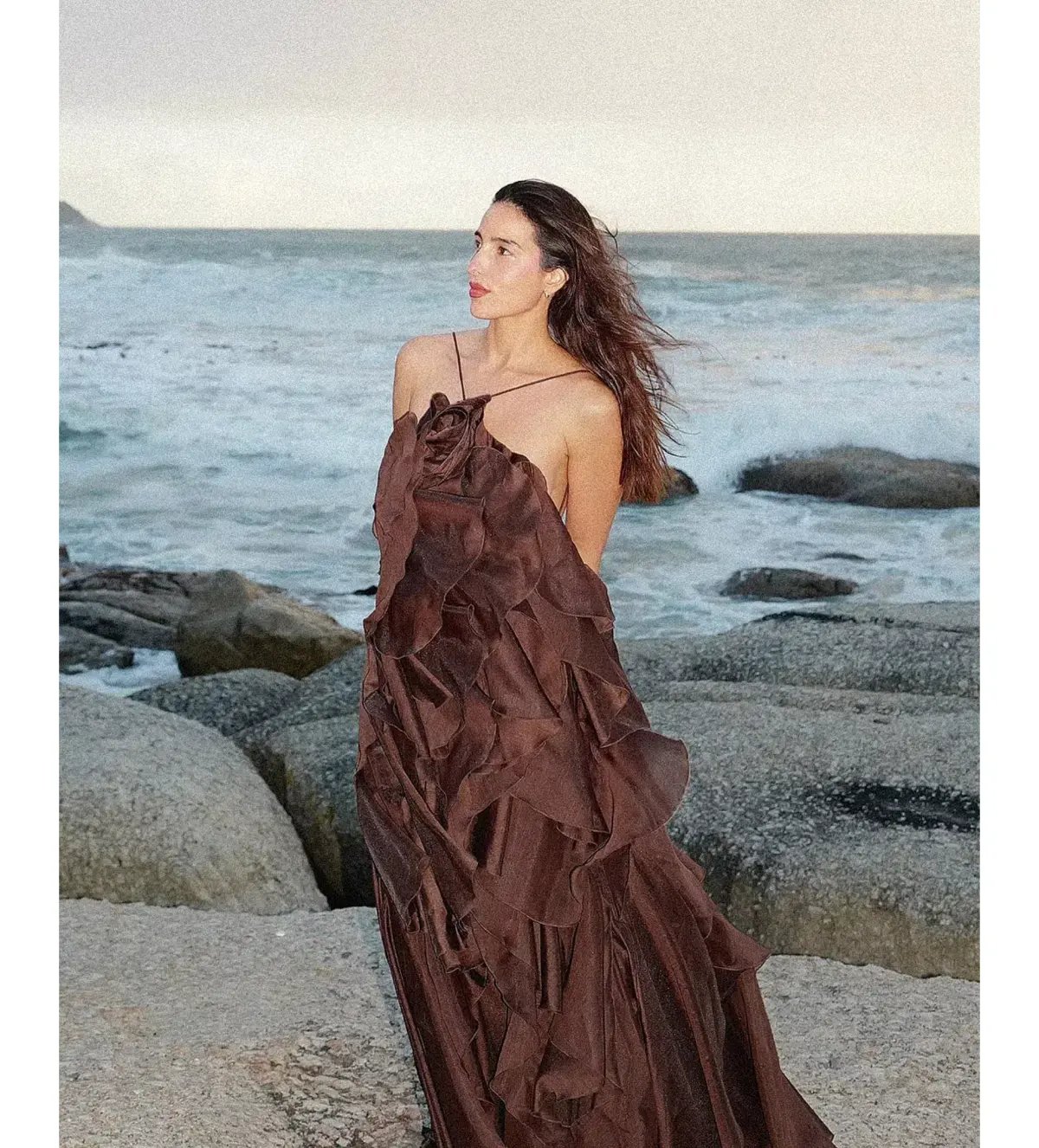 Aje Pandorea Layered Maxi Dress Carob Size 14 photo 3