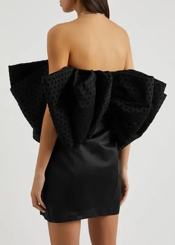 Rotate By Birger Christensen Natalie Bow Dress Black Size 8 photo 3