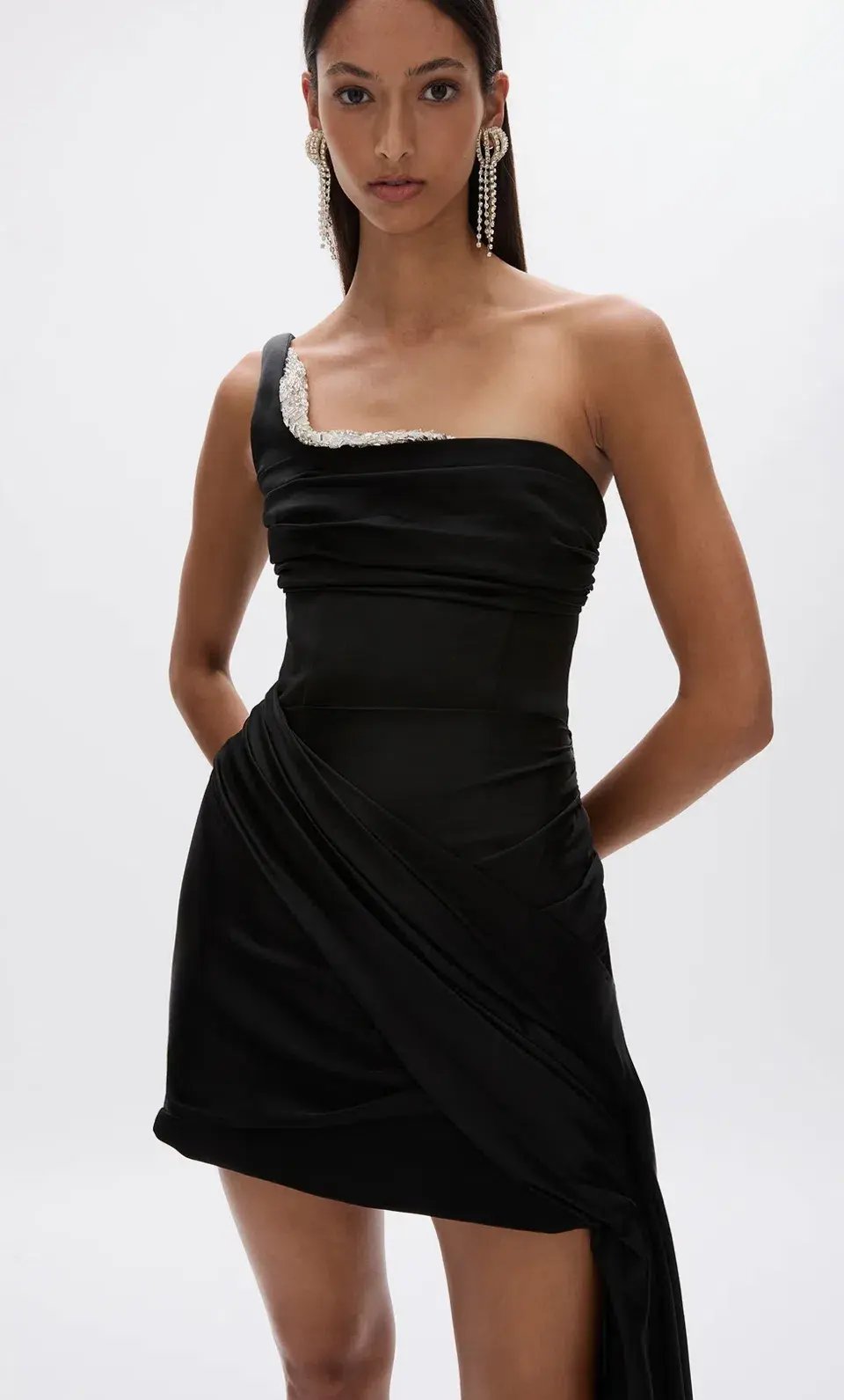 Rachel Gilbert Lorna Mini Dress in Black Size 2 / AU 10 photo 3