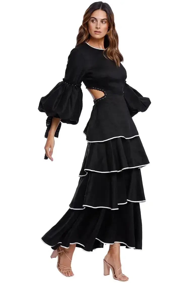AJE Gracious Cut Out Dress in Black Size 8 photo 3
