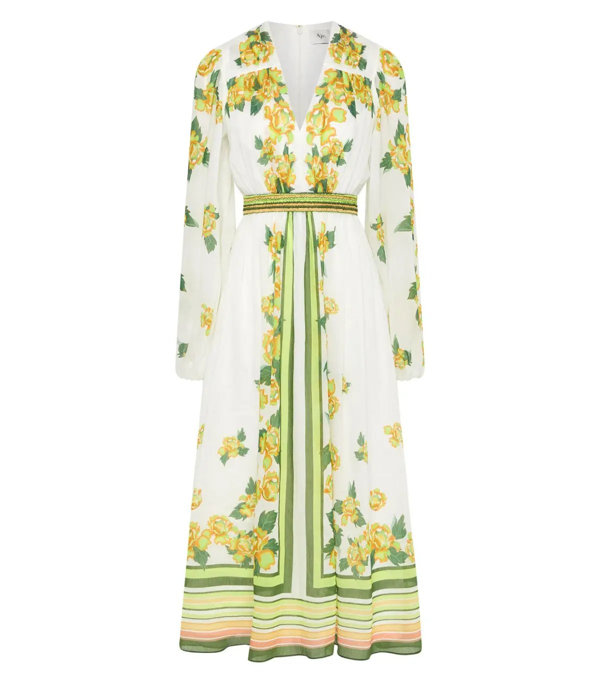 Aje Secret Border Print Midi Dress in Garden Peony Size AU 16 photo 4