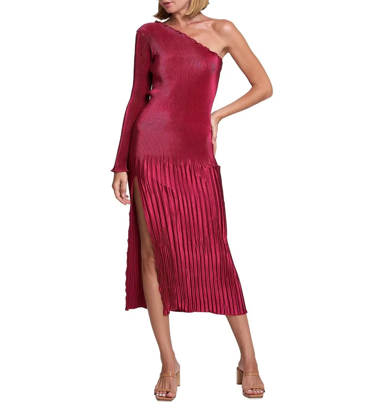 Reformation Raewyn Knit Dress Red Size AU 8 photo 27