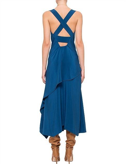 KITX Cerise Ruffle Midi Dress Blue Size 8 photo 2
