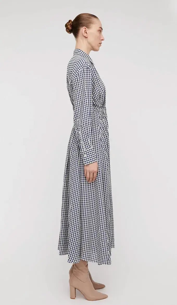 Scanlan Theodore Gingham Shirtdress Print Size 8 photo 2