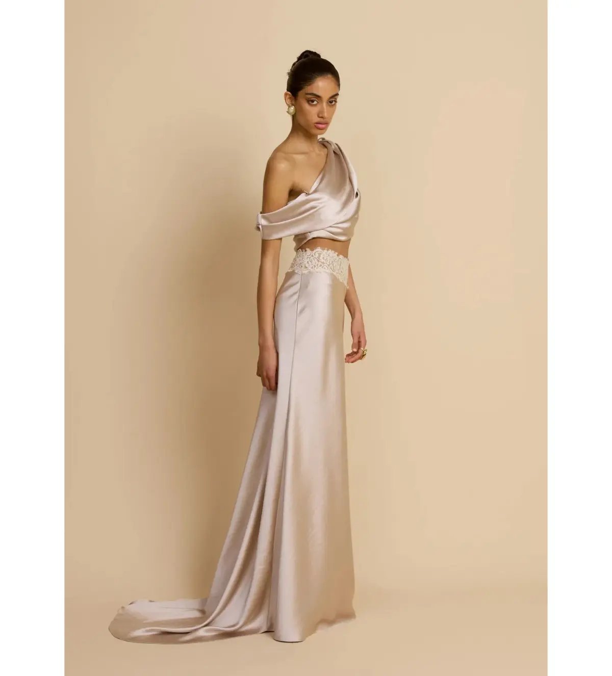 Arcina Ori Anaya Top and Maxi Skirt Set Oyster Size S AU 8 photo 3