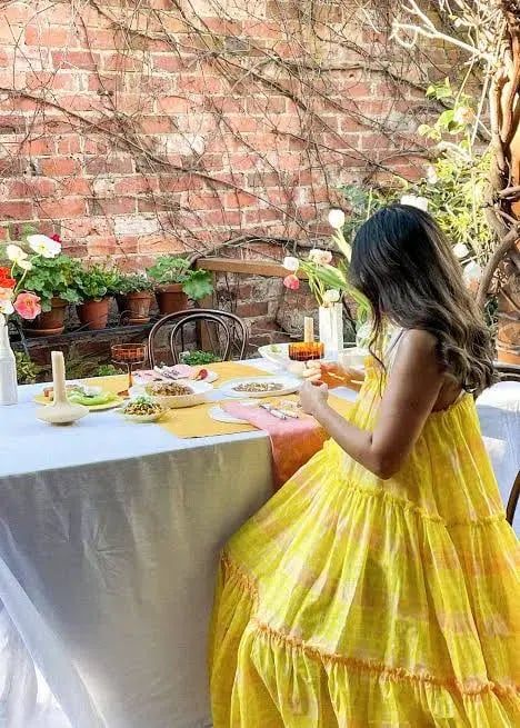 Aje Wilderness Tiered Maxi Dress Yellow Size AU 10 photo 2