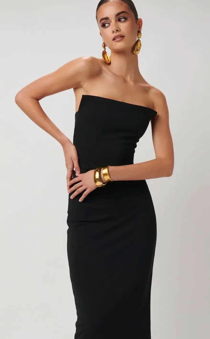 Effie Kats Danna Midi Dress Black Size 10 photo 4