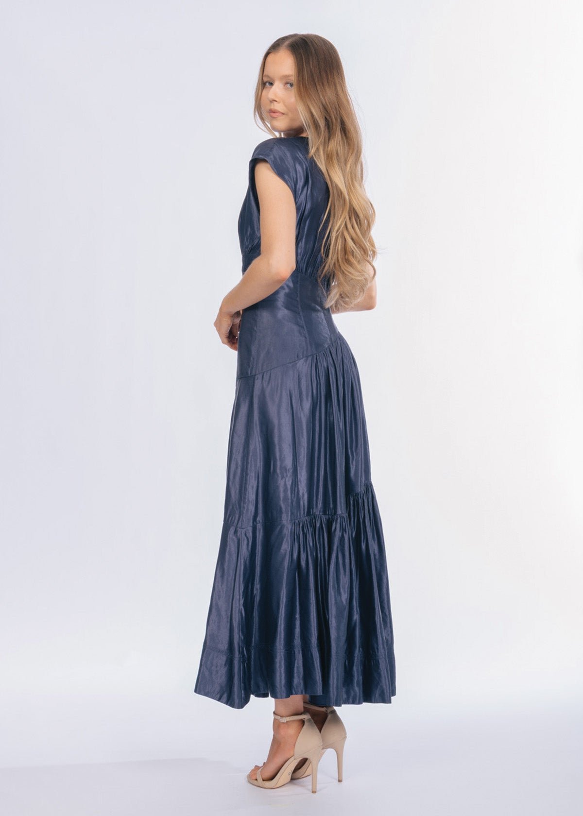 Serendipity Reflection Midi Dress in Navy Blue photo 3