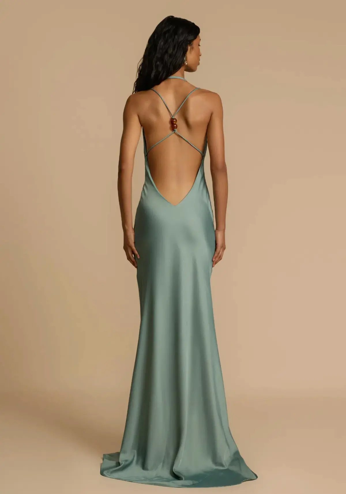Arcina Ori Isodora Maxi Dress Metallic Green Size 8 photo 3