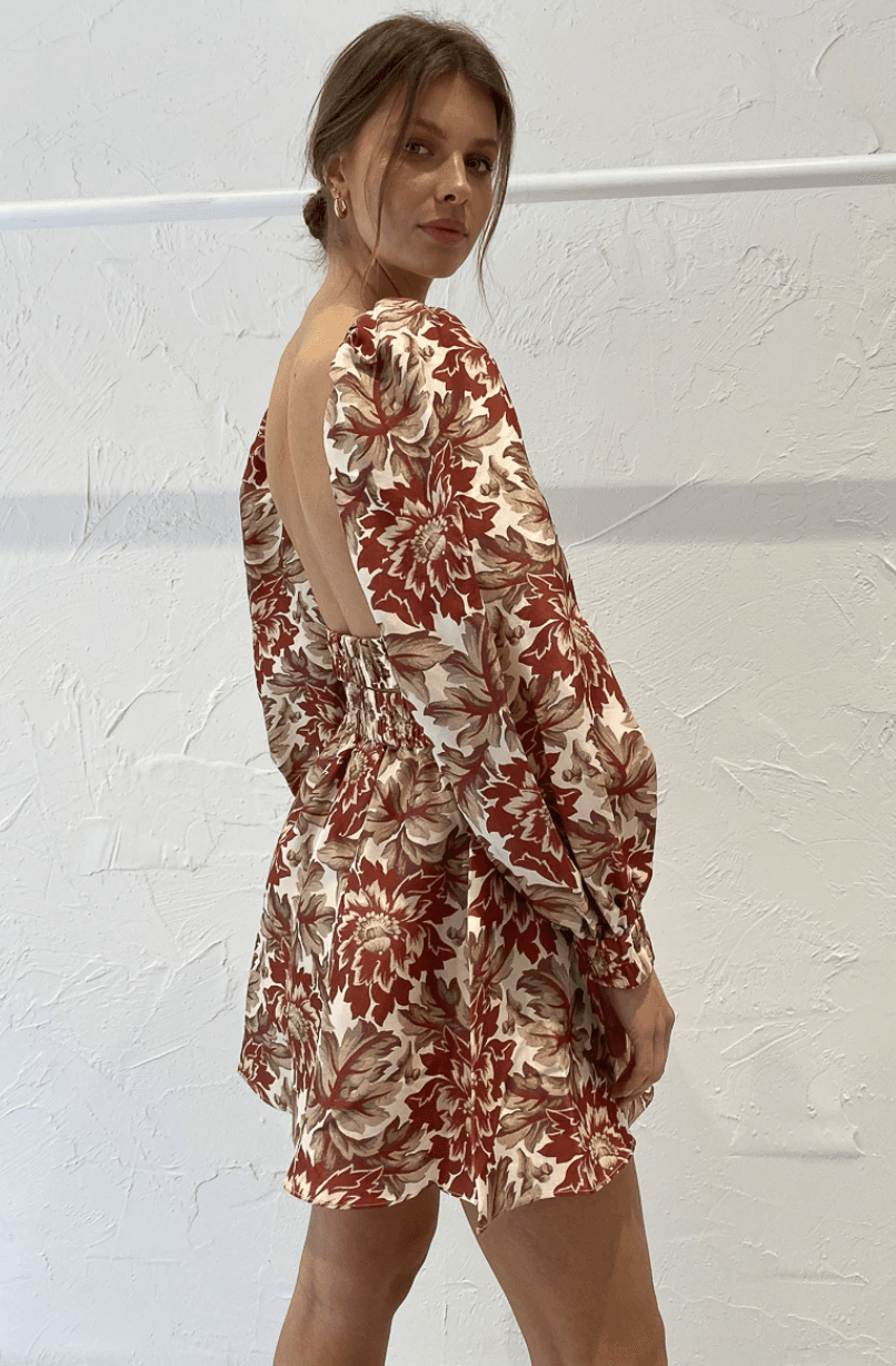 Sir The Label Open Back Top with Skirt Mini Red Floral Size 1 | AU 8 photo 4