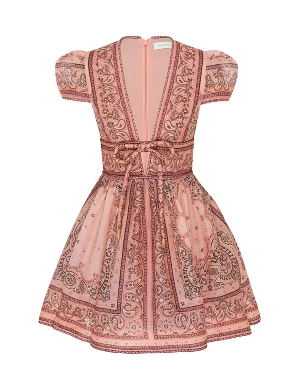 Zimmermann Matchmaker Structured Mini Dress in Pink Bandana Size 1 / AU 10 photo 3