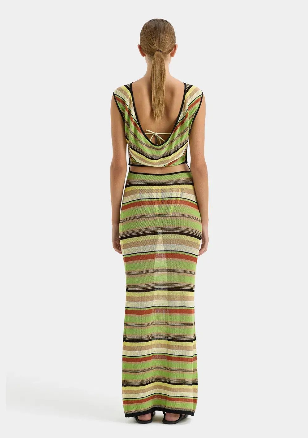 SIR the Label The Coastline Tie Dress in Palm Stripe Size 0 / 6 AUS photo 2