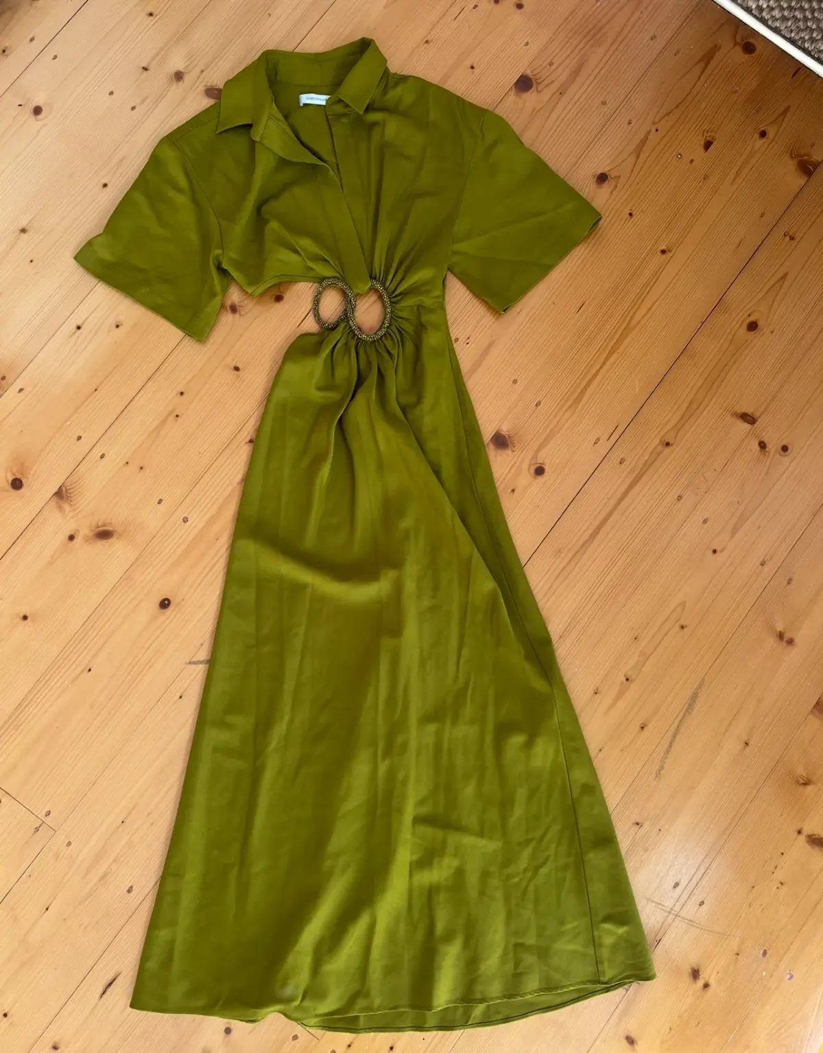 Christopher Esber midi olive dress size 6 photo 3