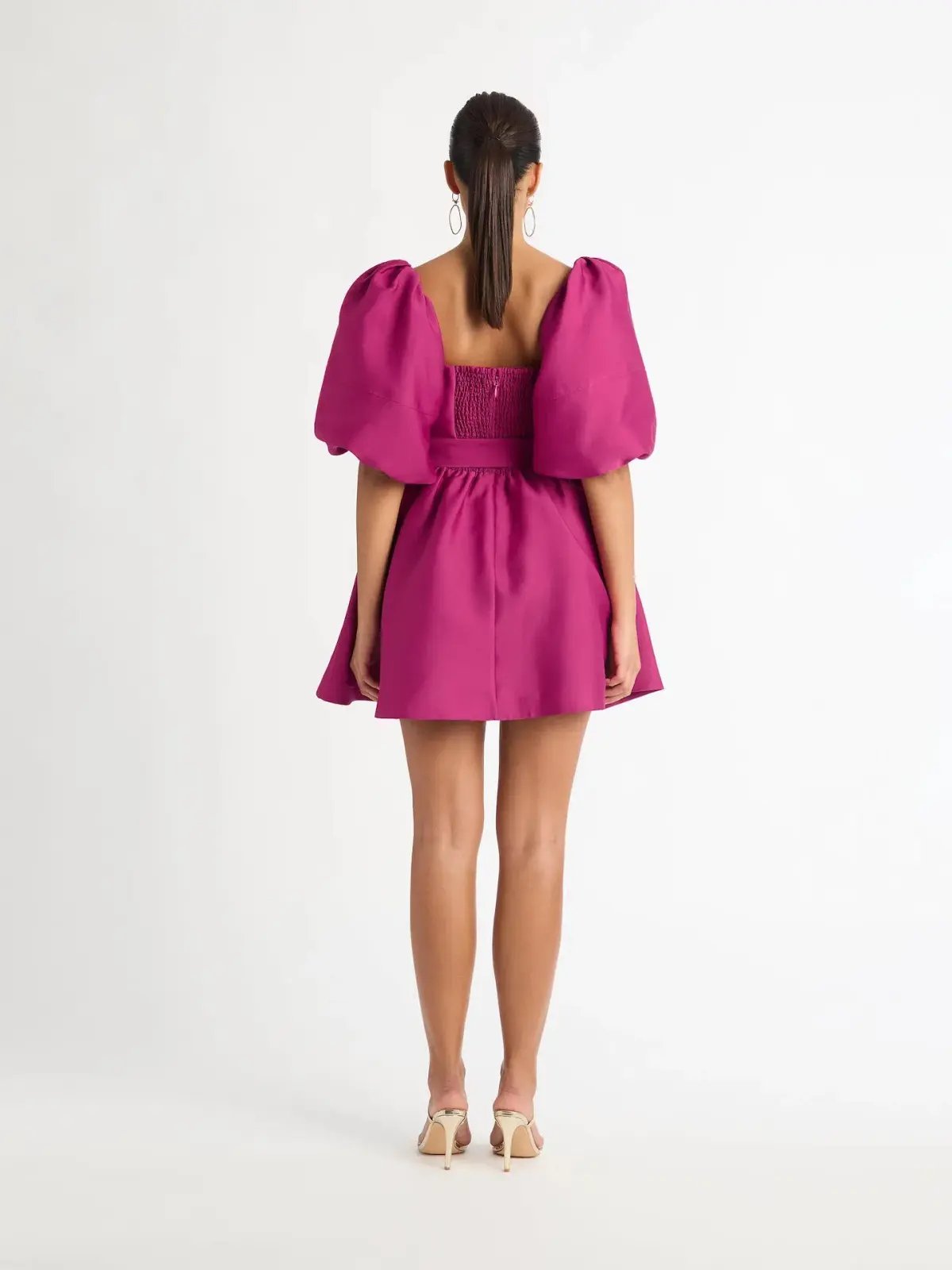 Sheike Sienna Puff Sleeve Mini Dress in Raspberry Pink Size 6 photo 2