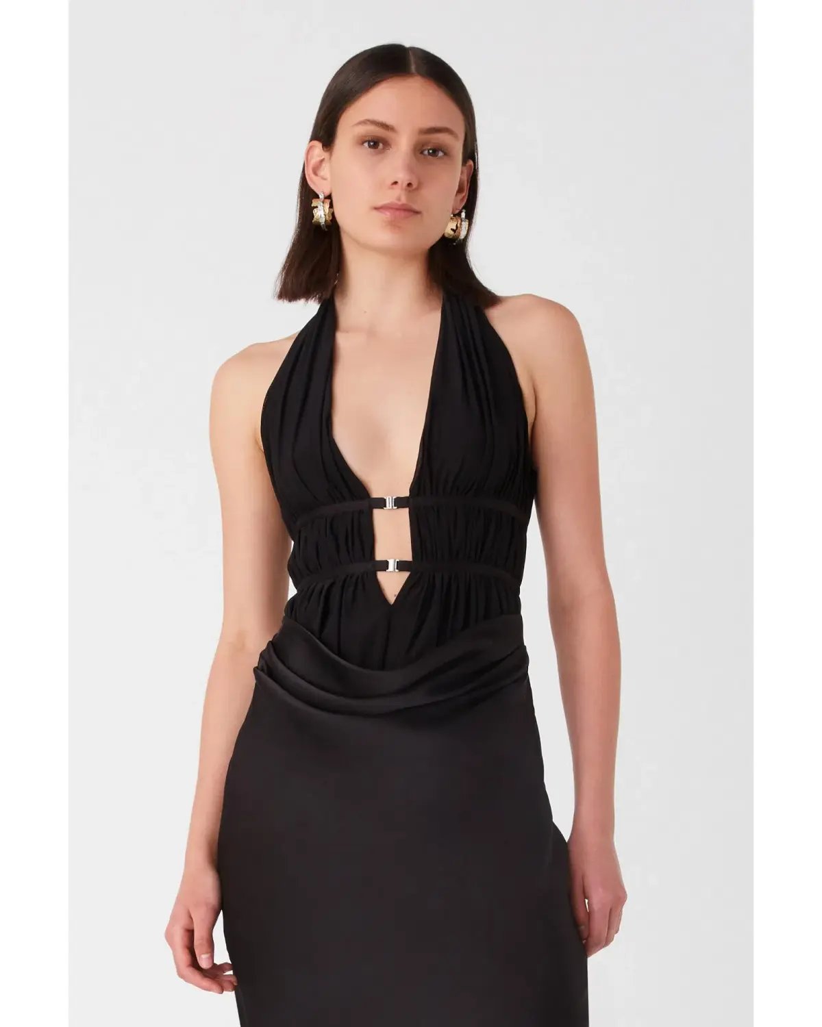 Misha Celine Maxi Gown Black SIze 10 photo 4