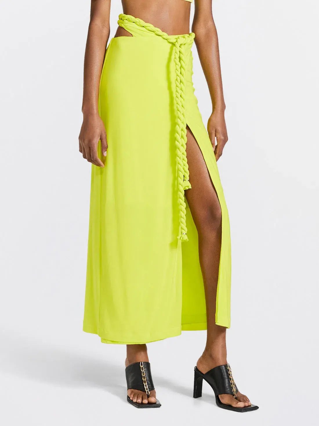 Dion Lee Rope Wrap Skirt Acid Yellow Size 8 photo 2