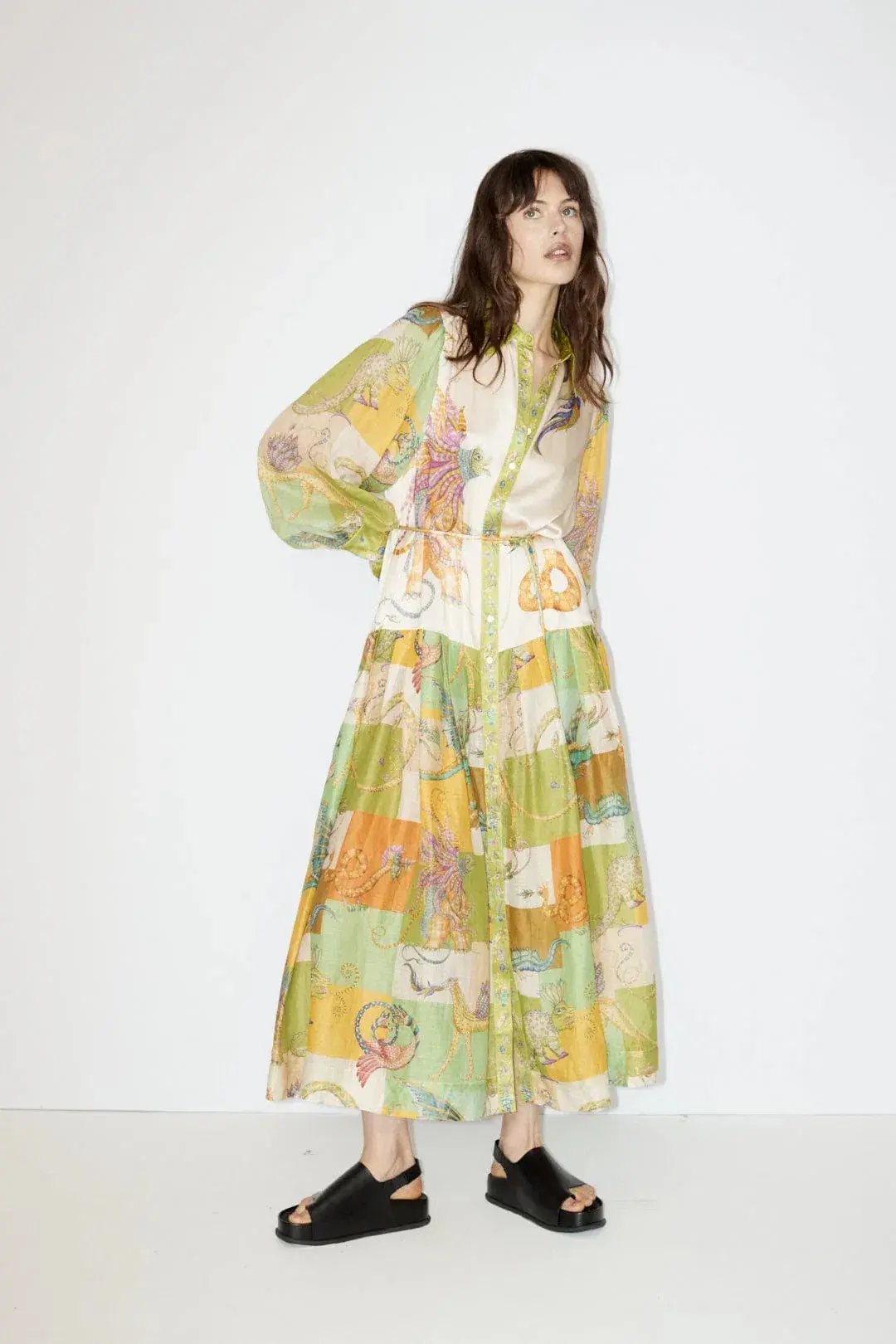 Alemais Jerome Silk Shirtdress Multi Size AU 10 photo 18