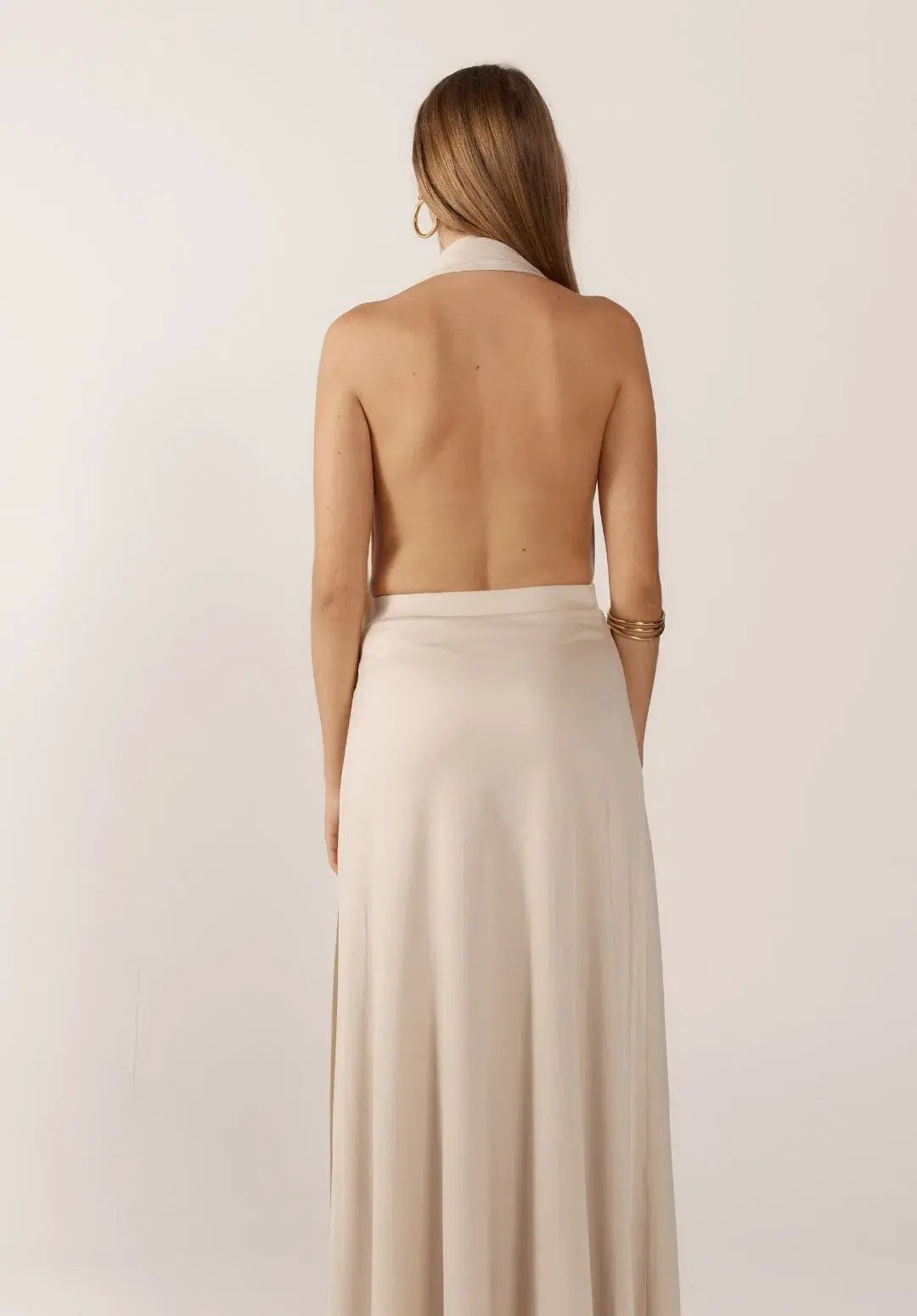 Ance Gria Odette Full Length Gown in Stone Size 8 photo 3