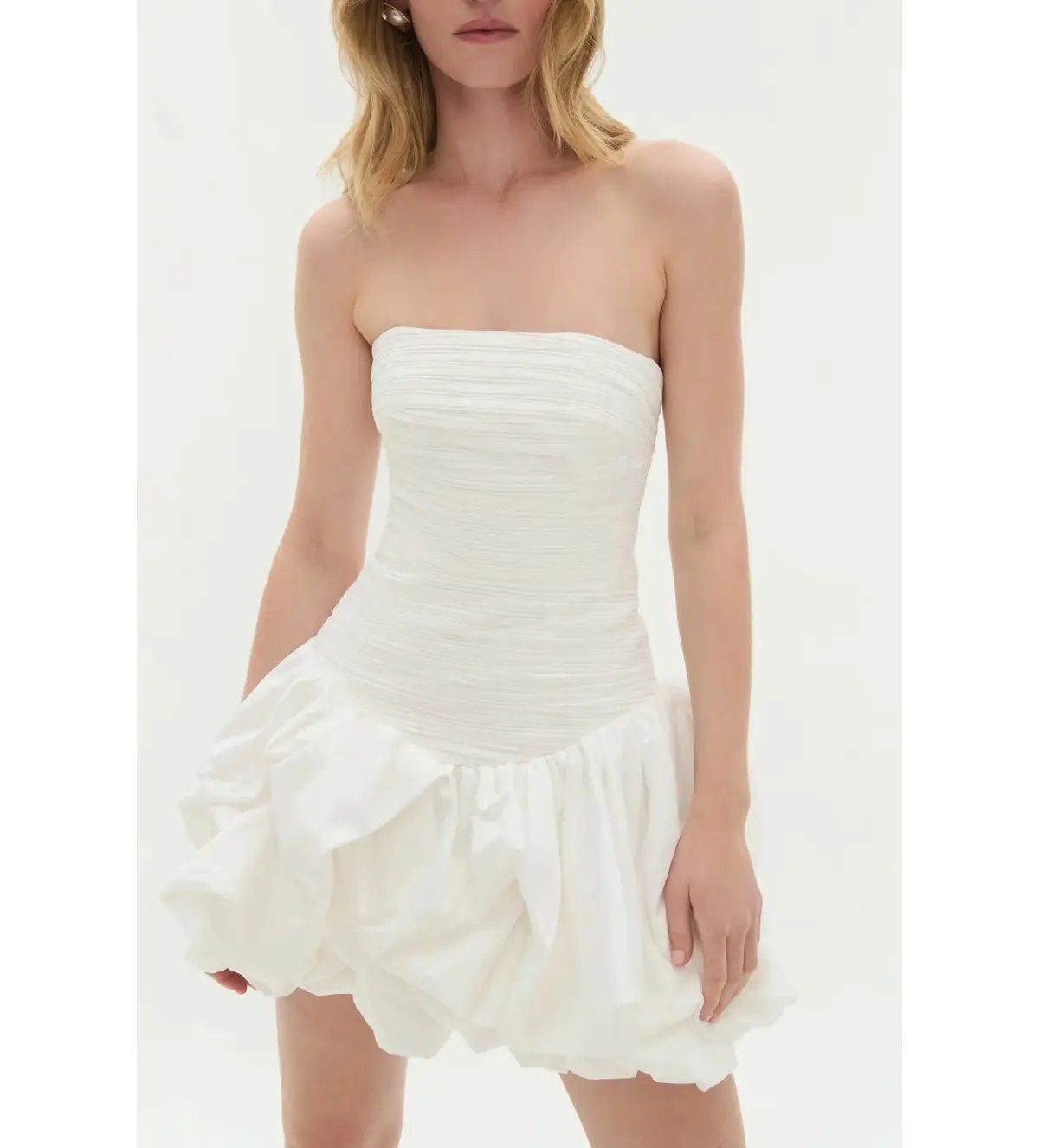 Aje Violette Bubble Hem Mini Dress Ivory Size 10 photo 2