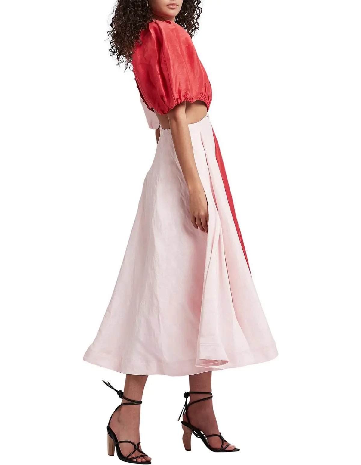 Aje Entwined Midi Dress Pink/Red Size 6 photo 4