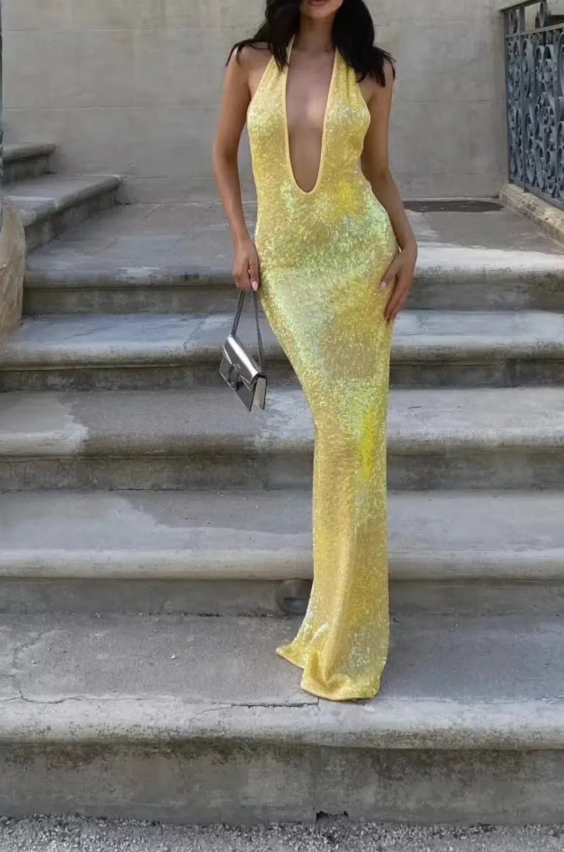 Natalie Rolt Delilah Gown Yellow Size 10 photo 5