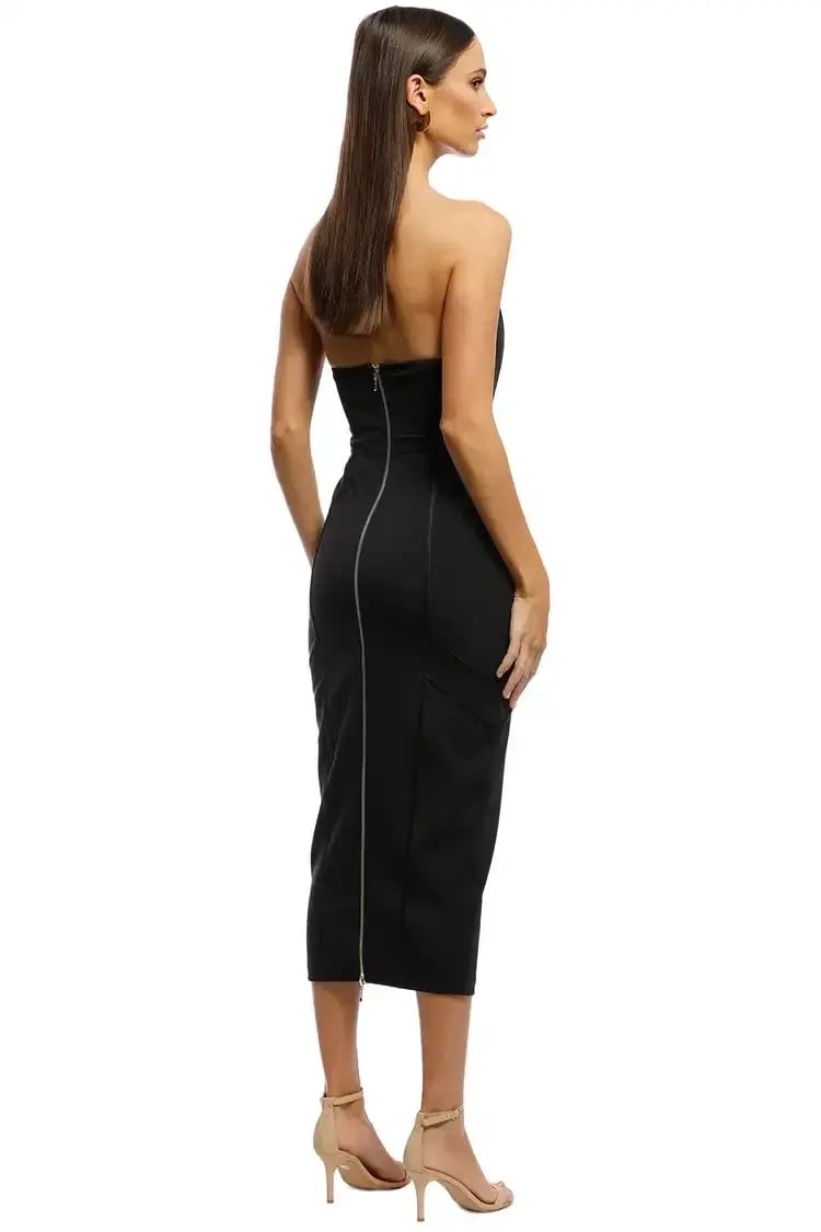 MISHA Lea Midi Dress Black Size 12 photo 3
