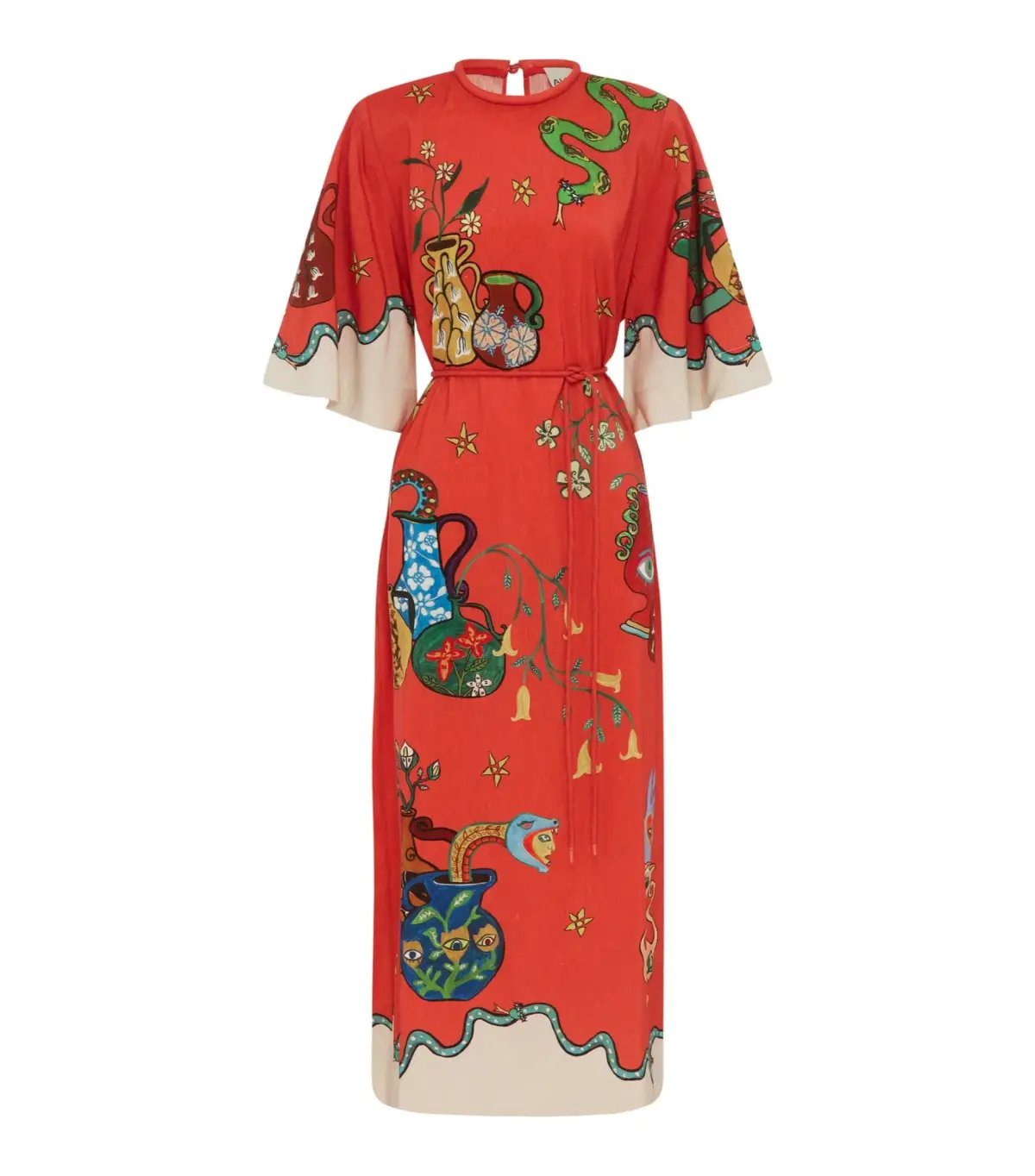 Alemais Rose Tee Dress in Red Print Size AU 8 photo 4