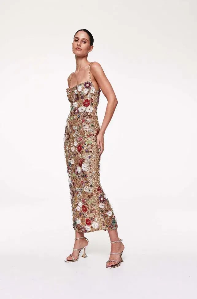 Rachel Gilbert Francesca Gown Dress Gold Size 0 / AU 6 photo 3