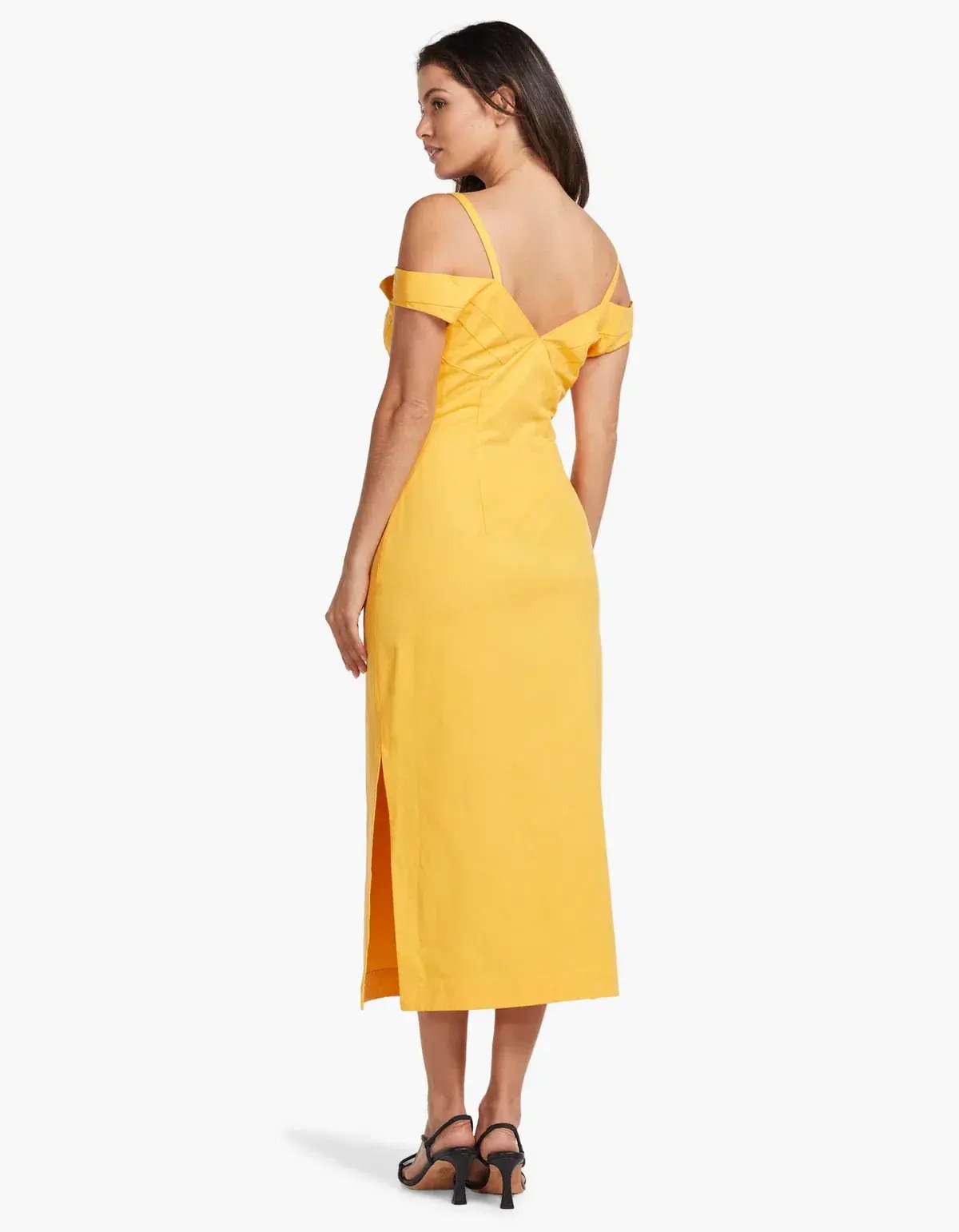 Viktoria & Woods Whirlpool Midi Dress in Mango Orange Yellow Size 14 photo 3
