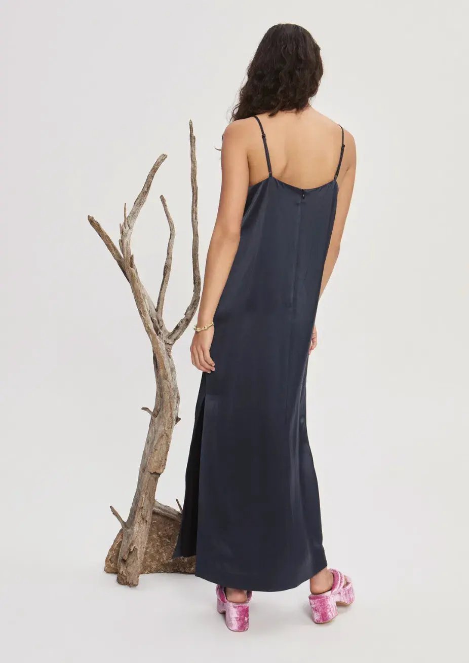 Alemais Fontaine Slip Midi Dress Navy Size AU 8 photo 3