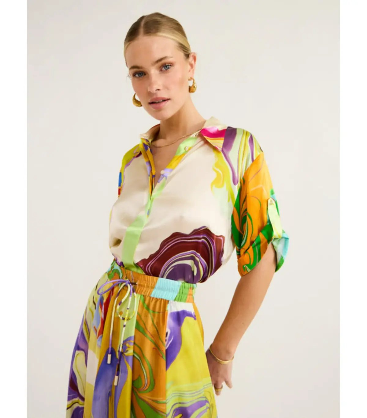Alemais Luca Silk Top Size 12 and Skirt Size 10 Set Multi photo 2
