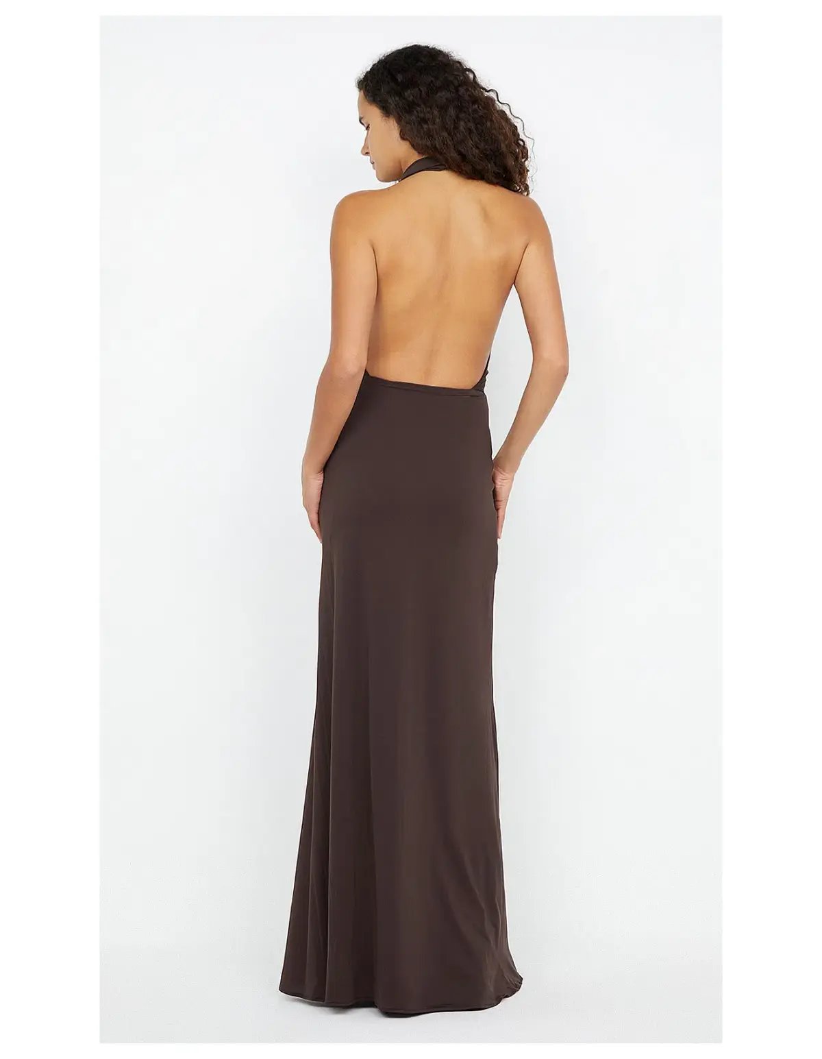 Bec and Bridge Nessie Cowl Neck Maxi Dress Dark Chocolate Size AU 12 photo 3
