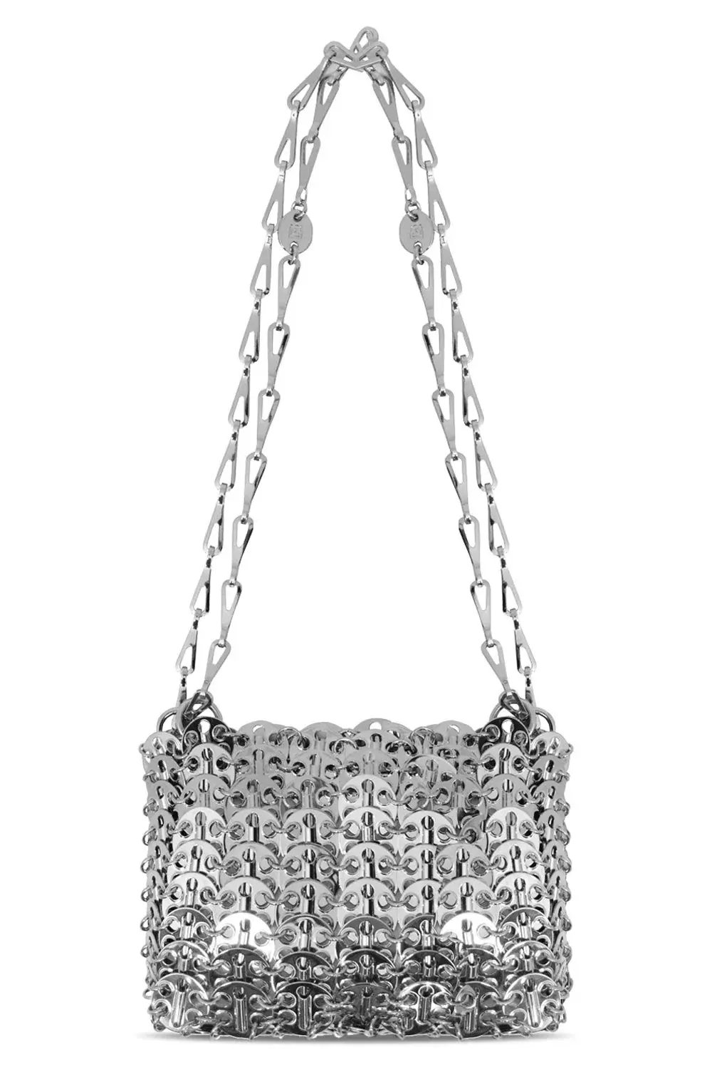 Paco Robanne Inspired Disc Bag Silver Metal photo 2