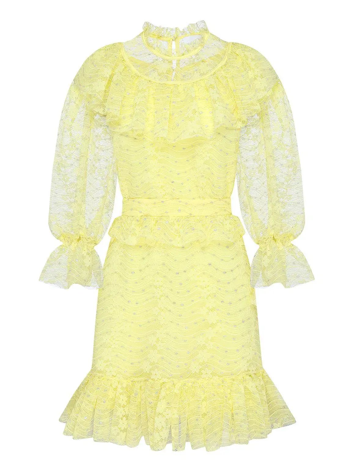 Alice McCall Love My Way Mini Dress Lemon Yellow Size 6 photo 6