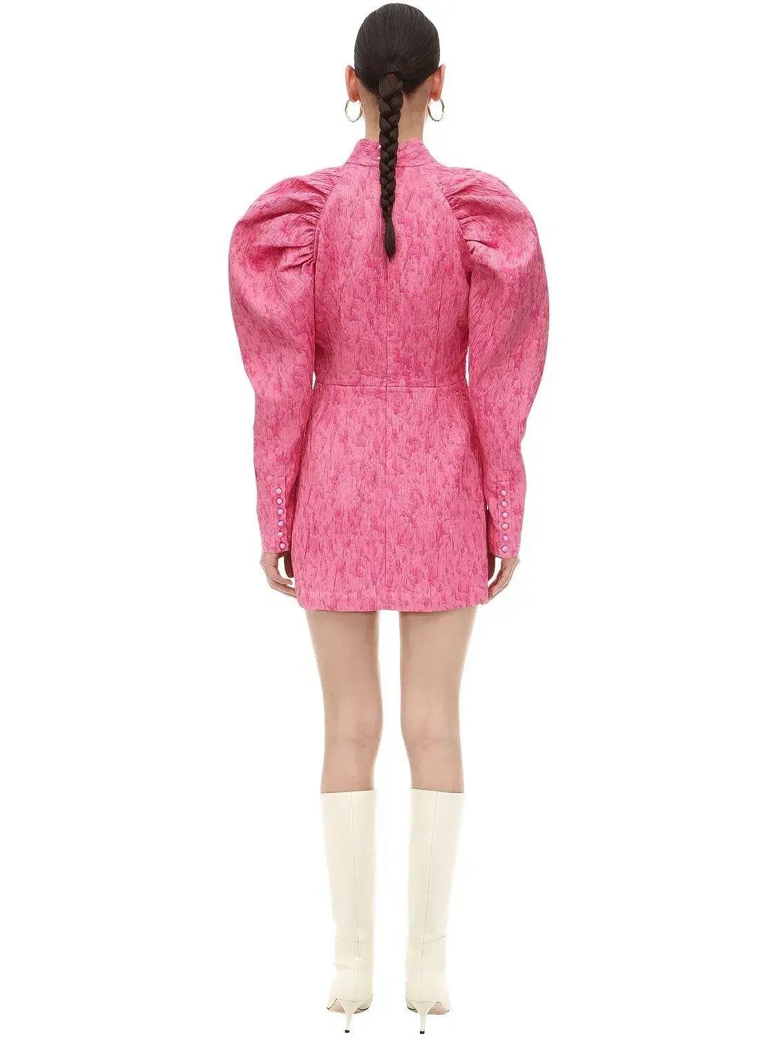 Rotate by Birger Christensen Pink Carnation Puff Sleeve Size 8 photo 5