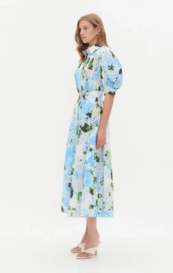 Aje Manifest Midi Dress Blue Multi Size 12 photo 2