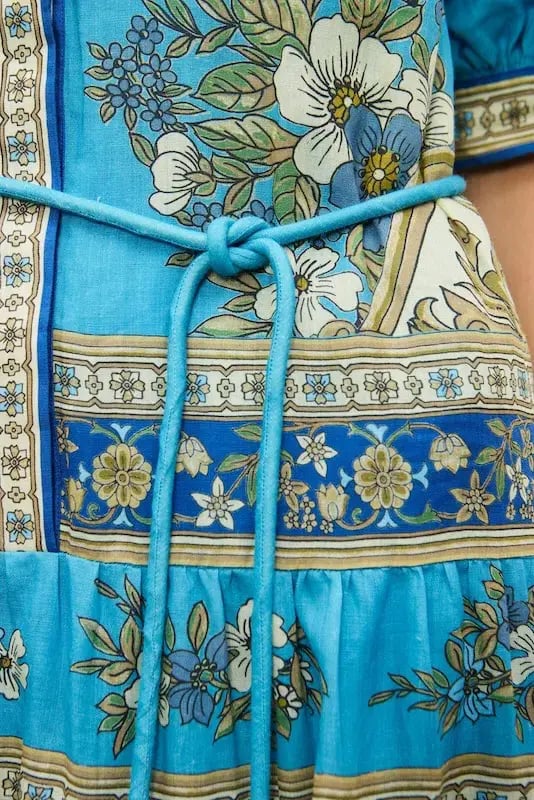 Alemais Cassie Tiered Midi Dress in Blue Size AU 12 photo 4