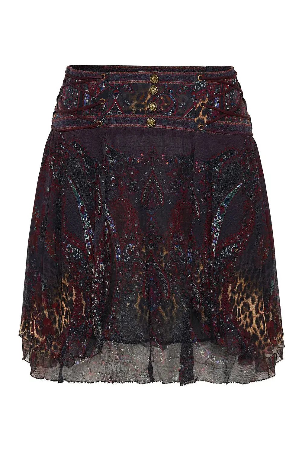 Camilla Layered Shaped Yoke Mini Skirt Print Size S/AU 8 photo 3