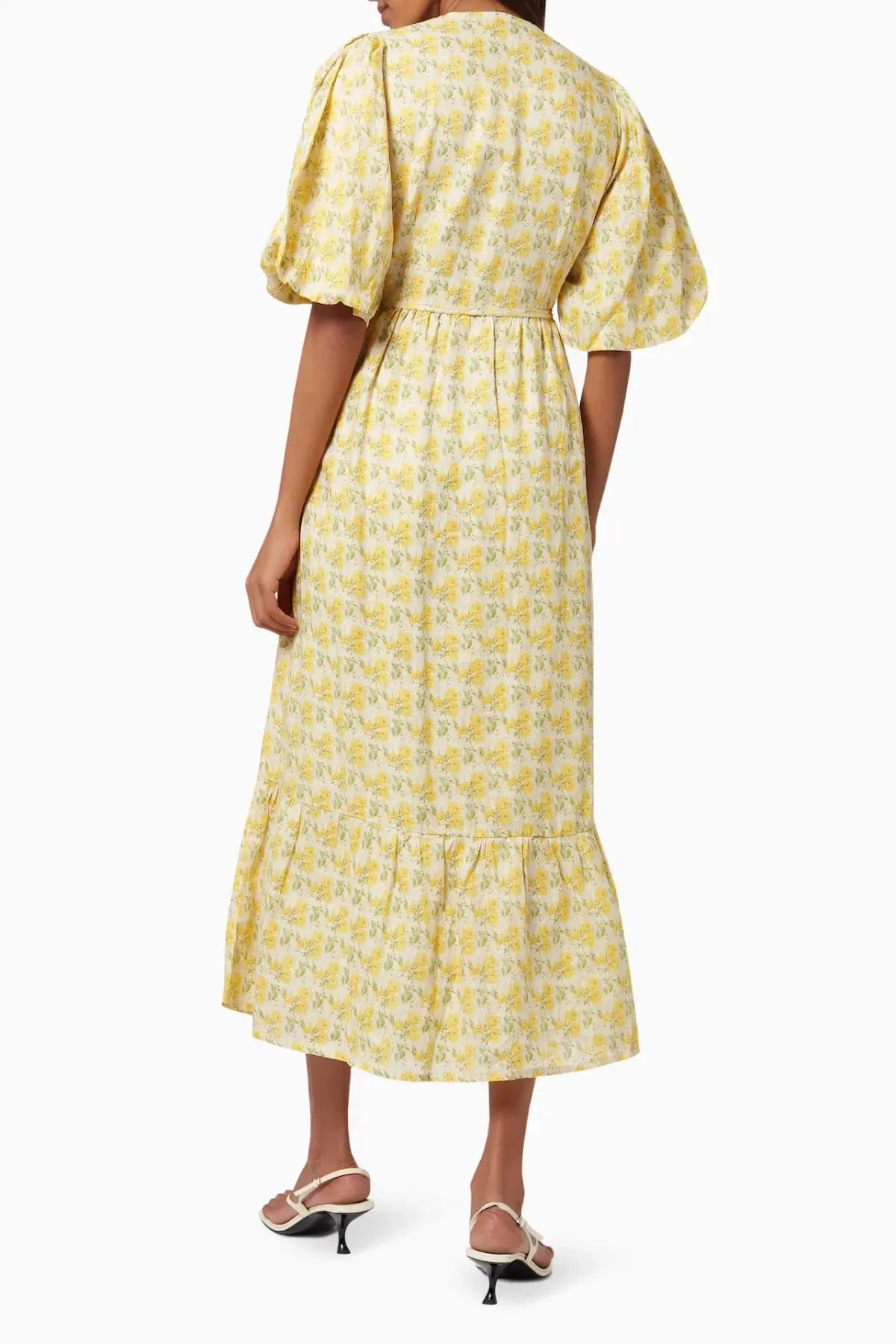Faithfull the Brand Thulla Wrap Midi Dress in Dahlee Floral Print Size 8 photo 3