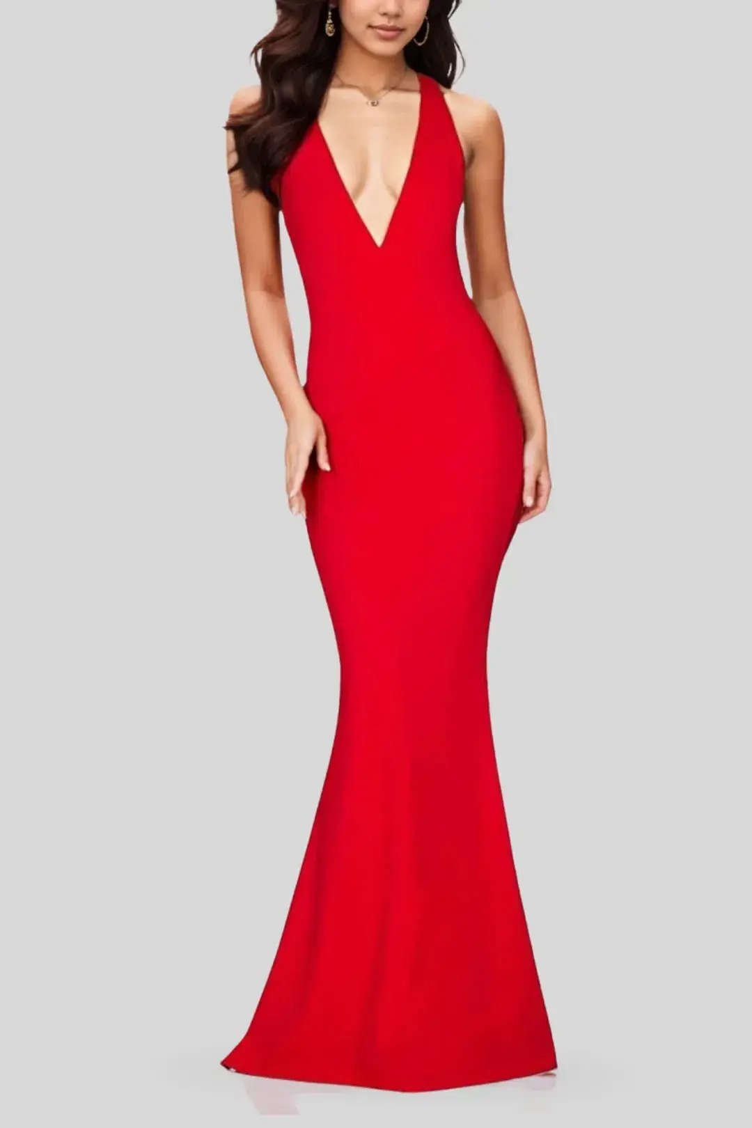 Nookie Jasmine Halter Gown in Red Size 8 photo 3