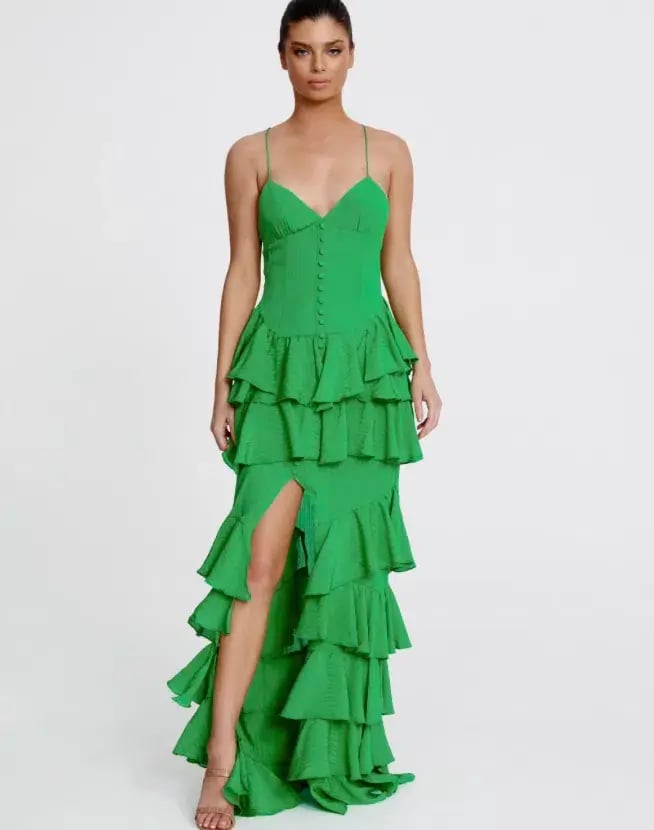 Derma Department Barcelona Maxi Dress Emerald Green Size 6 photo 2