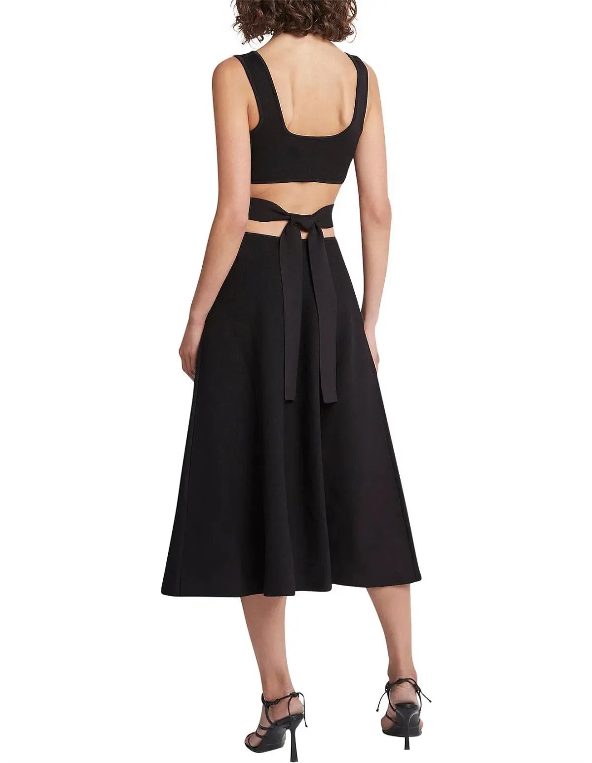 Aje Frey Cut Out Black Midi Dress Size 14 photo 4