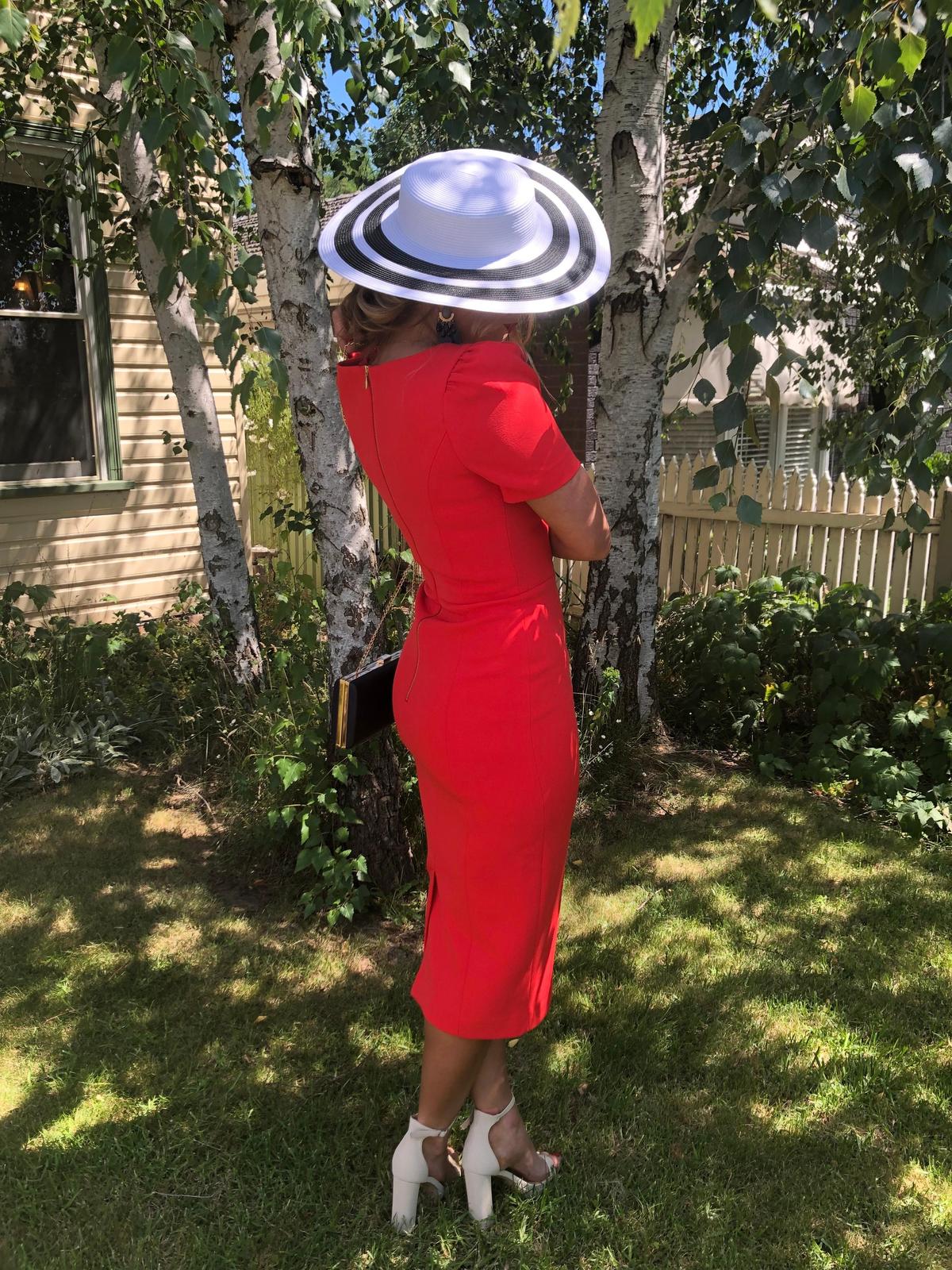 Rebecca Vallance L'amour Midi Dress Red Size 8 photo 2
