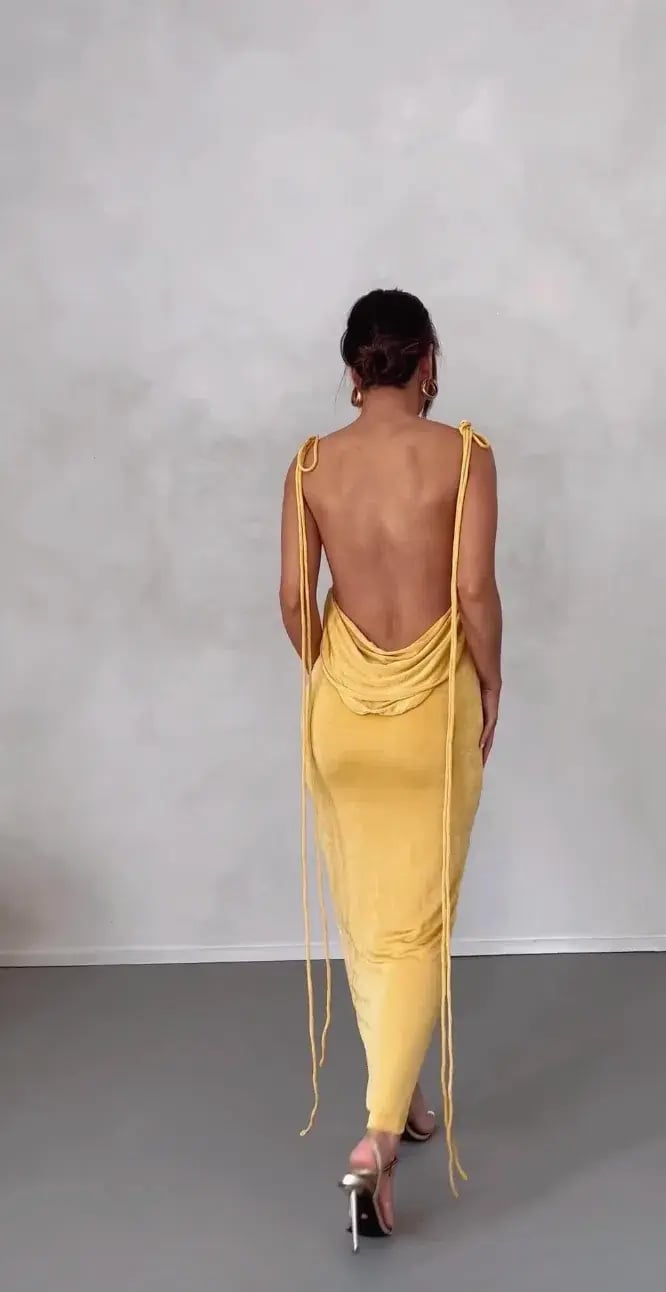 Melani The Label Pia Gown Yellow Size M/Au 10 photo 4