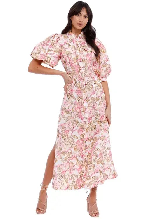 Significant Other Deanna Dress Sangria Floral Size 10 photo 2