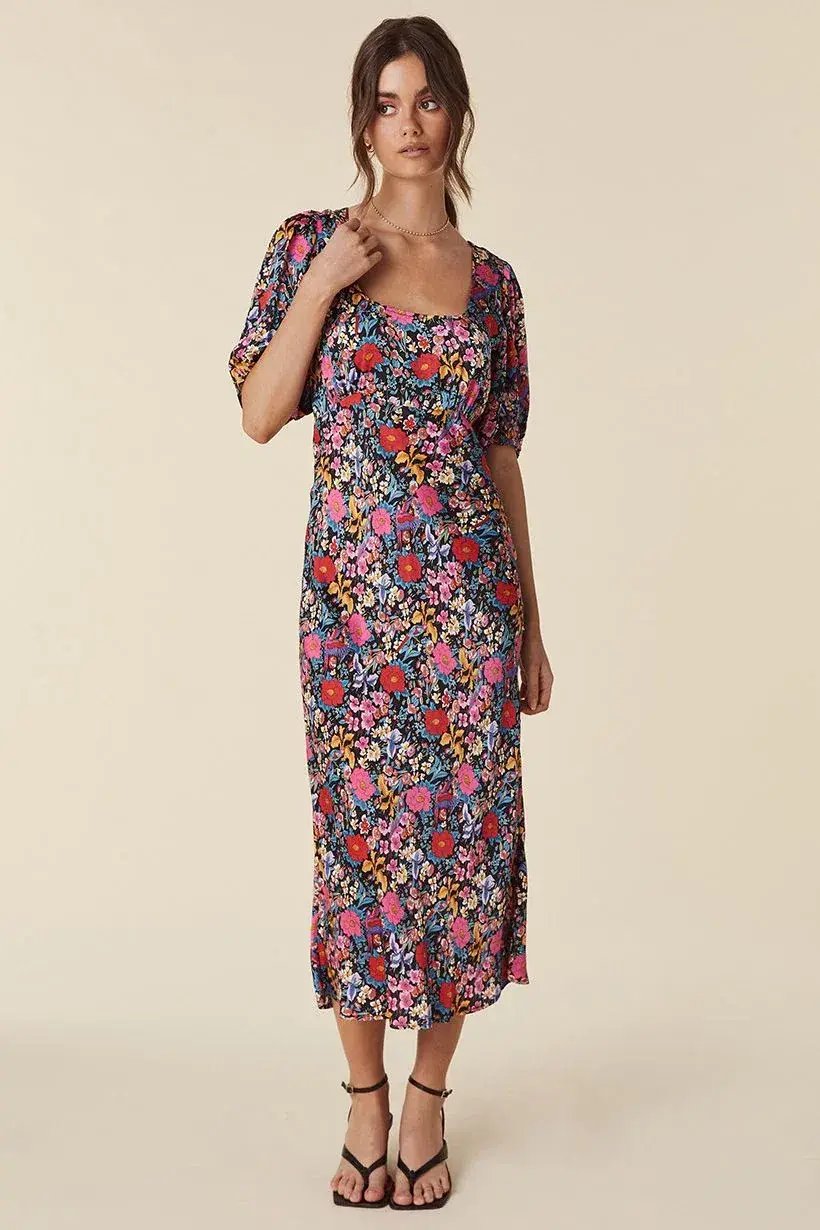 Spell & the Gypsy Last Drinks Bias Midi Dress in Evening Floral Size S / AU 8 photo 2