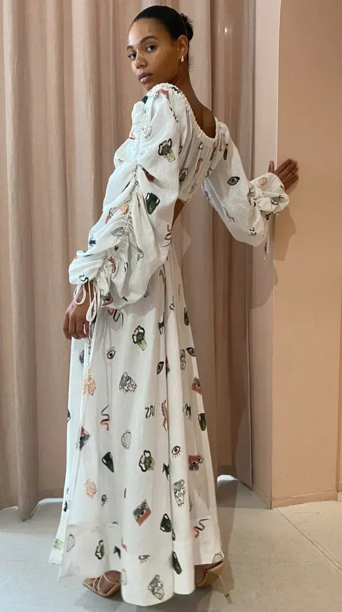 Alemais Hera Drawstring Top and Midi Skirt Set Print Size 8 photo 2