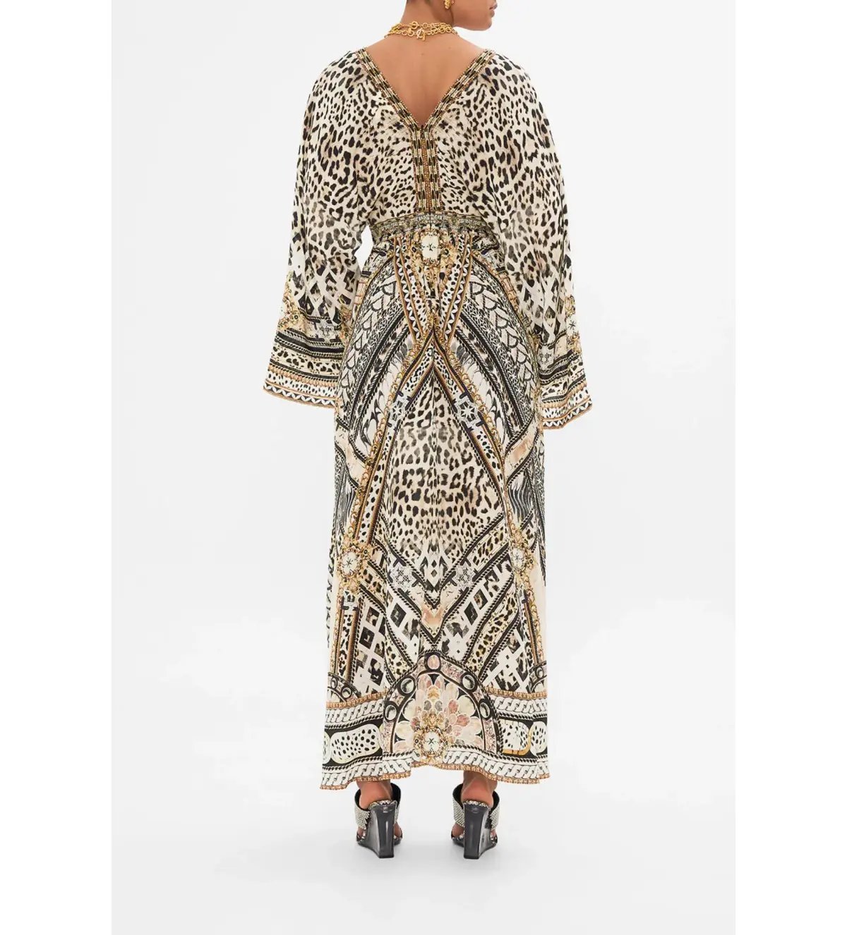 Camilla Gathered Kimono Dress in Mosaic Muse Size S / AU 10 photo 3
