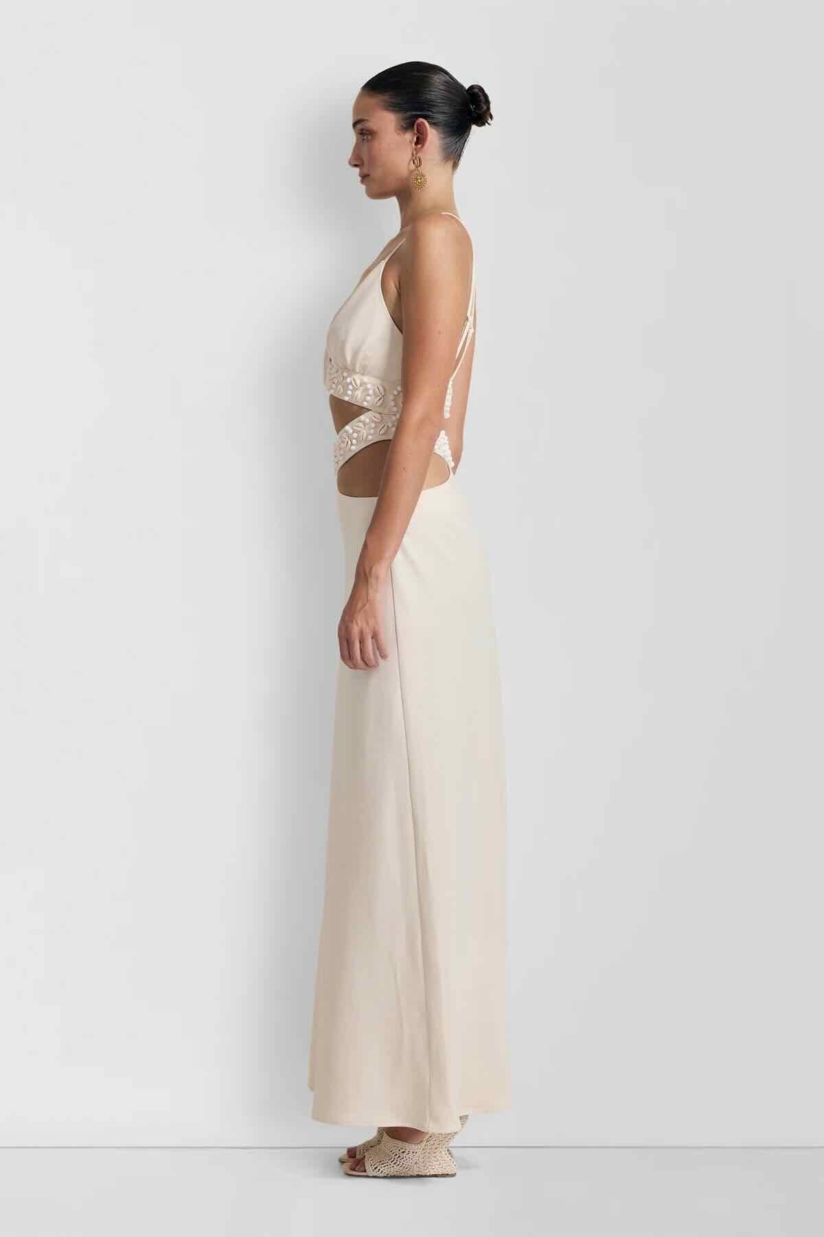 THE WOLF GANG LA PLAYA MAXI DRESS - IVORY photo 4