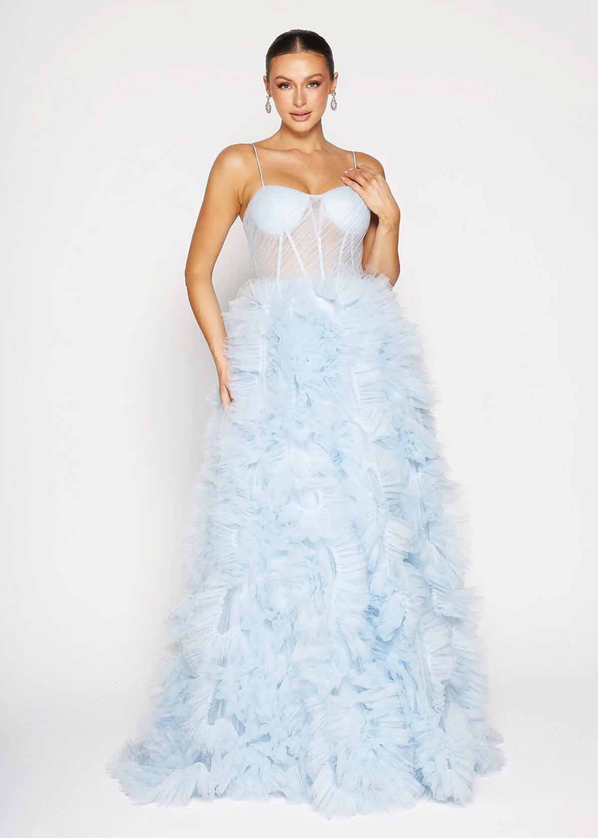Devere Gown in Pale Blue photo 3